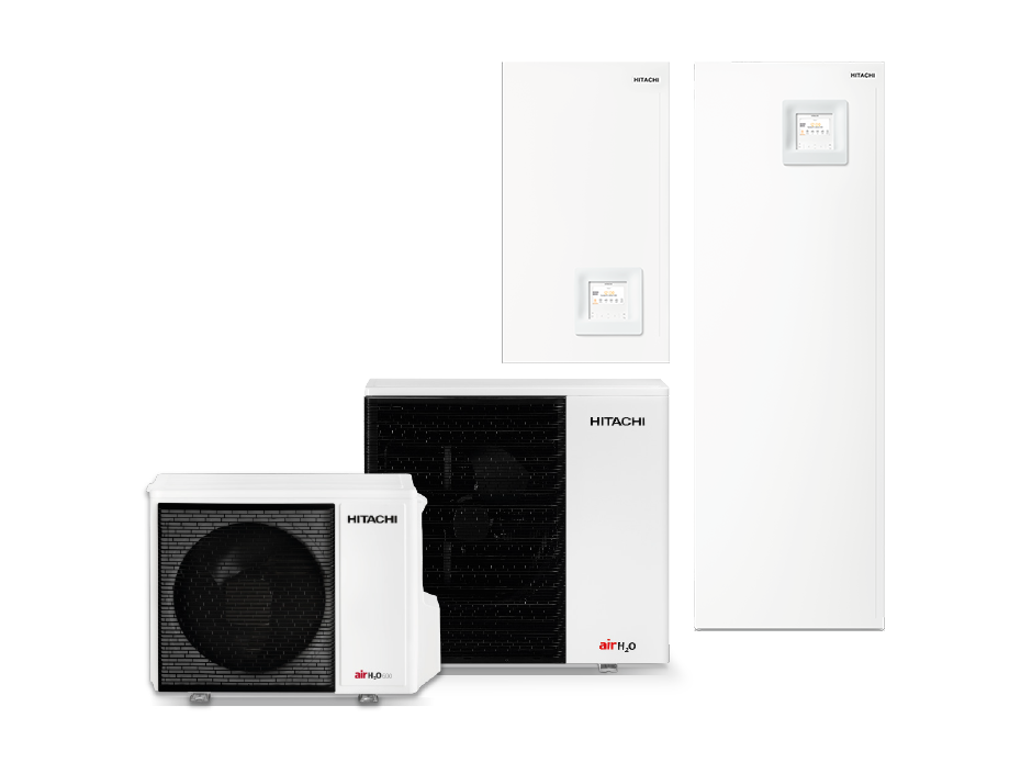 Produktabbildung: Hitachi airH2O 600 | R32 Luftwasserwärmepumpen. Split- und Combisplit-Systeme - Außeneinheiten und Inneneinheiten.