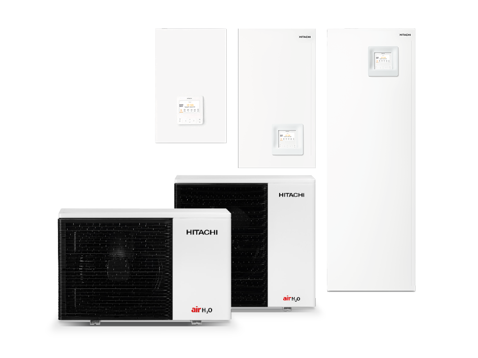 Produktabbildung: Hitachi airH2O 800 | R290 Luftwasserwärmepumpen. Monoblock- und Hydrosplit-Systeme - Außeneinheiten und Inneneinheiten.